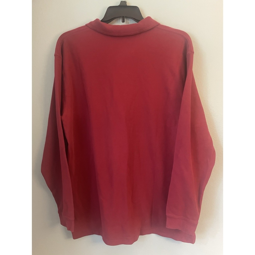 LL Bean Mens XL regular fit Heavy Cotton Long Sleeve Casual Polo Shirt - Picture 3 of 3